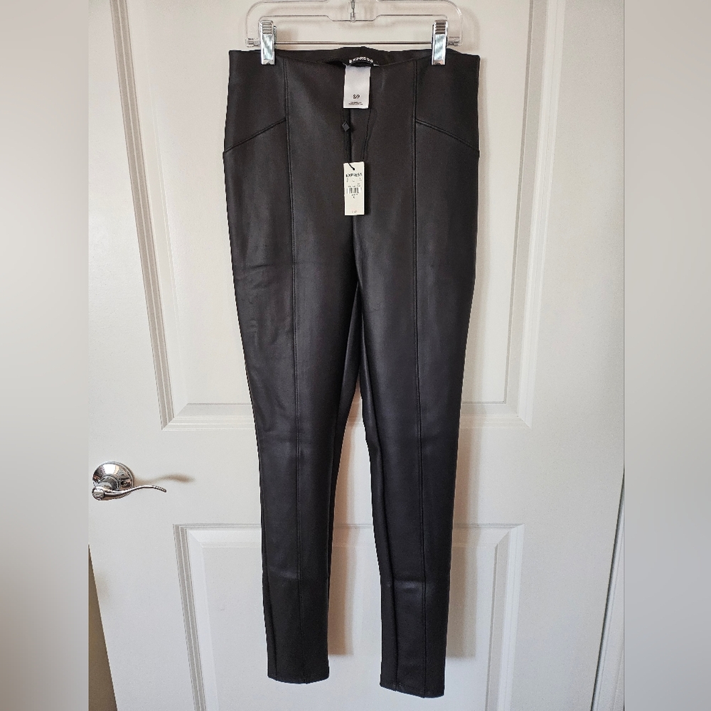 Expess Black Faux Leather Leggings